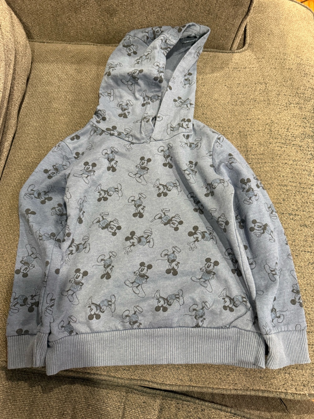 Disney Light Blue Mickey Pattern Pullover Hoodie